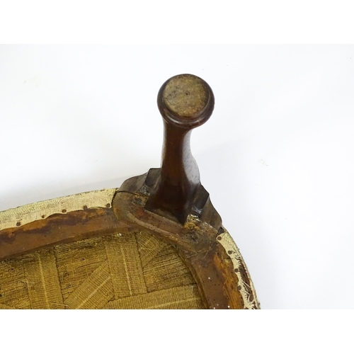 1589 - A Queen Anne stool raised on four cabriole legs terminating in pad feet. 23