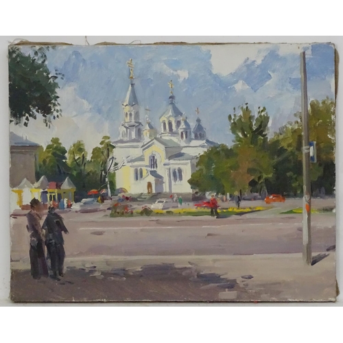 1697 - Leonid Nikolayevich Sheludko, 20th century, Ukrainian / Russian School, Oil on canvas, Cathedral, 19... 