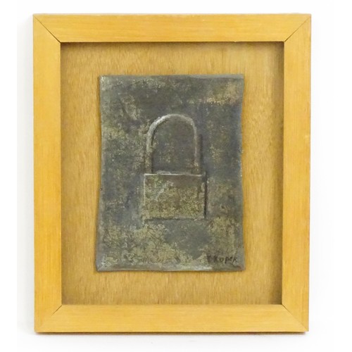 1729 - Yuri Leonidovich Kuper / Kuperman (b. 1940), Russian School, Mixed Media, Padlock. Signed. Approx. 5... 