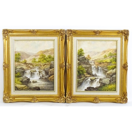 1815 - Charles Boot, Late 19th / early 20th century, Welsh School, Watercolours, A pair North Wales river l... 