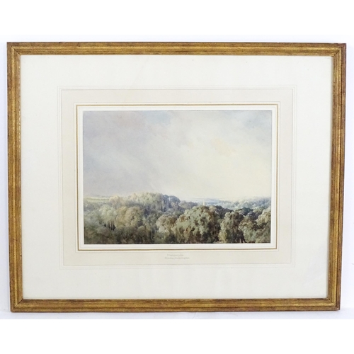 1835 - Charles Harrington (1865-1943), Topographical School, Watercolour, Hampshire, A wooded landscape wit... 