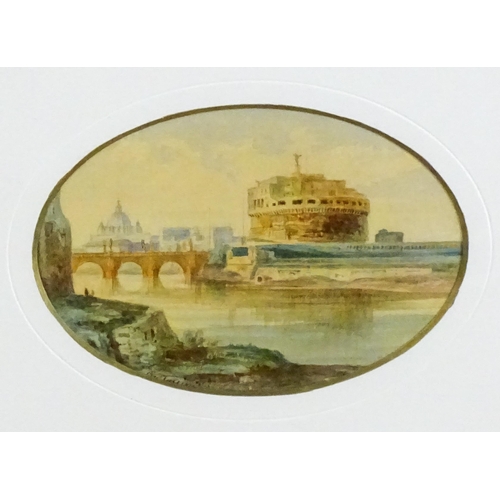 1840 - Antonio Bertaccini (1823-1906), Italian School, Watercolours, A pair of Rome scenes comprising a vie... 