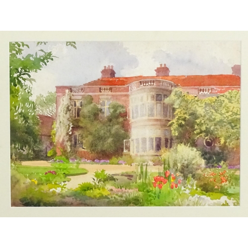 1850 - Isobel Baynes Babcock, 20th century, Watercolour, A study of a country house from the garden. Approx... 