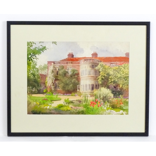 1850 - Isobel Baynes Babcock, 20th century, Watercolour, A study of a country house from the garden. Approx... 