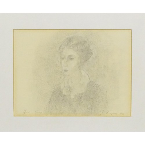 1860 - Yuri Leonidovich Kuper / Kuperman (b. 1940), Russian School, Pencil sketch, A portrait of a woman. S... 