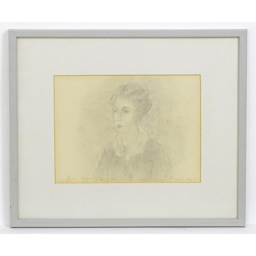 1860 - Yuri Leonidovich Kuper / Kuperman (b. 1940), Russian School, Pencil sketch, A portrait of a woman. S... 