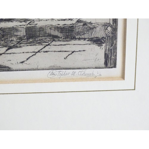 1902 - After Christopher Mitchell Shiner (1857-1944), Etchings, Two French scenes comprising Vieux Marche, ... 