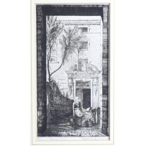 1902 - After Christopher Mitchell Shiner (1857-1944), Etchings, Two French scenes comprising Vieux Marche, ... 