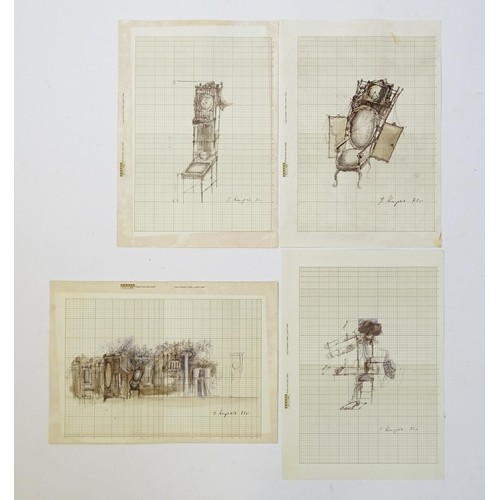 1936 - Yuri Leonidovich Kuper / Kuperman (b. 1940), Russian School, Ink and watercolours, Four studies to i... 