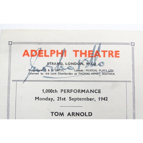 1960 - A 20thC Adelphi Theatre programme for Tom Arnold's The Dancing Years starring Ivor Novello, signed b... 