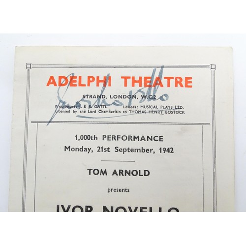 1960 - A 20thC Adelphi Theatre programme for Tom Arnold's The Dancing Years starring Ivor Novello, signed b... 