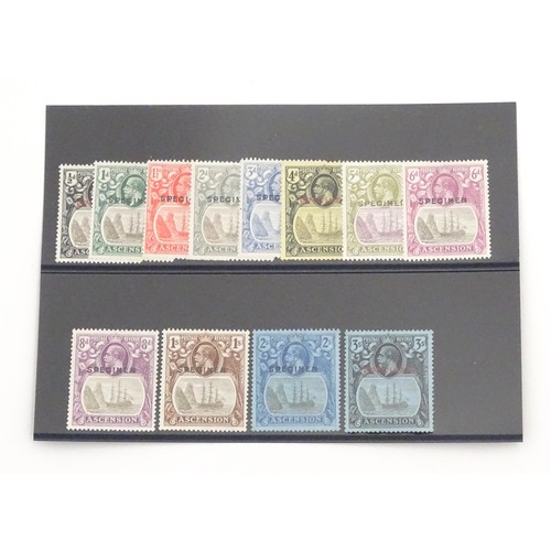 1963 - Stamps / Postal History: Twelve specimen Ascension stamps depicting Cleft Rock with Ship