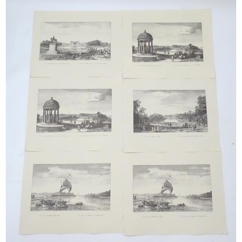 1973 - Stowe Gardens, Buckinghamshire: A quantity of prints after Jacques Rigaud and Bernard Baron to inclu... 