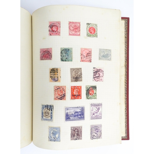 1951 - Five stamp albums containing Victorian and later Great British and Worldwide stamps, to include Penn... 