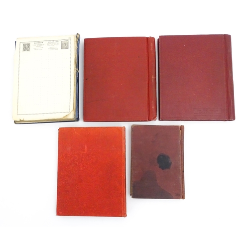 1951 - Five stamp albums containing Victorian and later Great British and Worldwide stamps, to include Penn... 