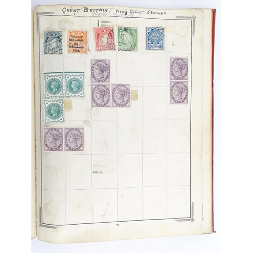 1951 - Five stamp albums containing Victorian and later Great British and Worldwide stamps, to include Penn... 