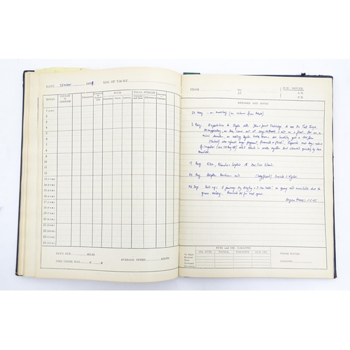 1955 - Nautical / Maritime Interest: Assorted yachting / sailing yacht logs comprising a 19thC log book con... 