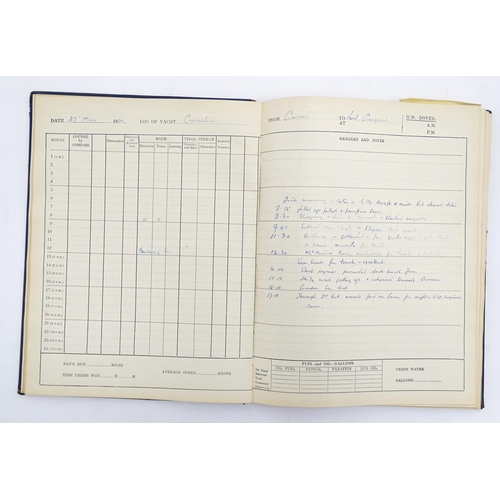 1955 - Nautical / Maritime Interest: Assorted yachting / sailing yacht logs comprising a 19thC log book con... 