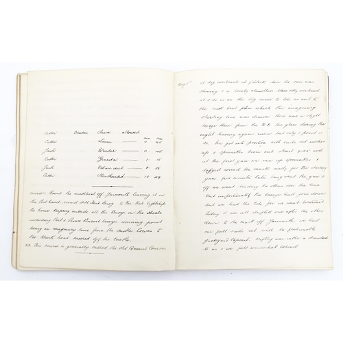 1955 - Nautical / Maritime Interest: Assorted yachting / sailing yacht logs comprising a 19thC log book con... 