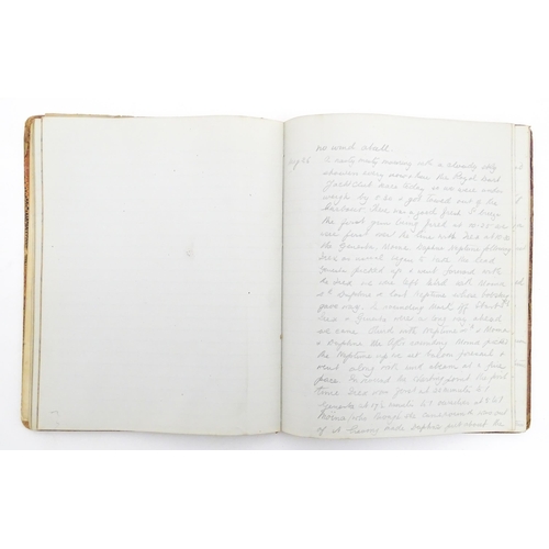 1955 - Nautical / Maritime Interest: Assorted yachting / sailing yacht logs comprising a 19thC log book con... 