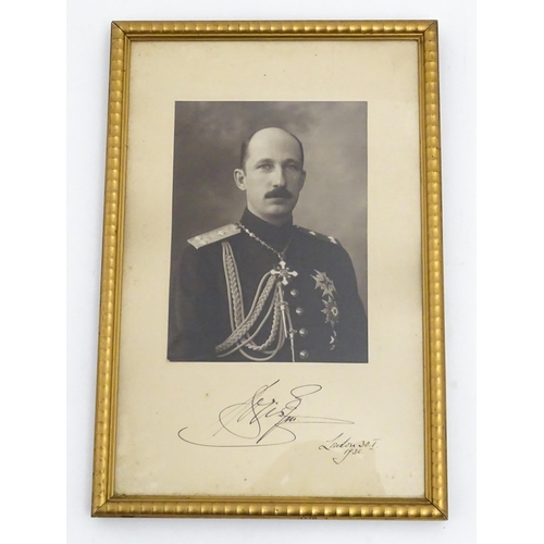 1956 - A 20thC signed photograph of King Boris III of Bulgaria (1894-1943), Tsar of Bulgaria from 1918-1943... 