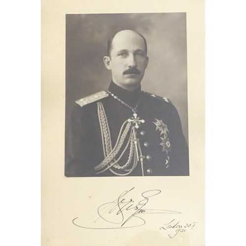 1956 - A 20thC signed photograph of King Boris III of Bulgaria (1894-1943), Tsar of Bulgaria from 1918-1943... 