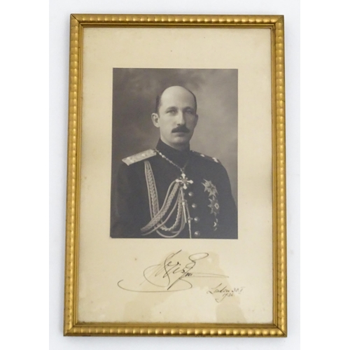 1956 - A 20thC signed photograph of King Boris III of Bulgaria (1894-1943), Tsar of Bulgaria from 1918-1943... 