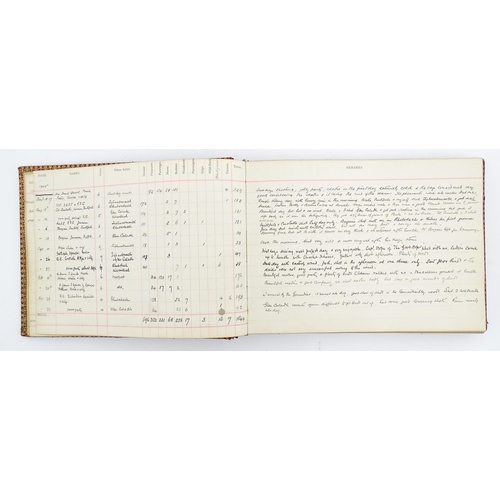 1958 - A late 19th / early 20thC Parkins & Gotto Game Book documenting various shoots. Together with anothe... 