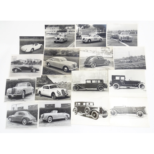 1967 - Lancia car interest : a quantity of early to mid 20thC photographs depicting the subjects of motorin... 