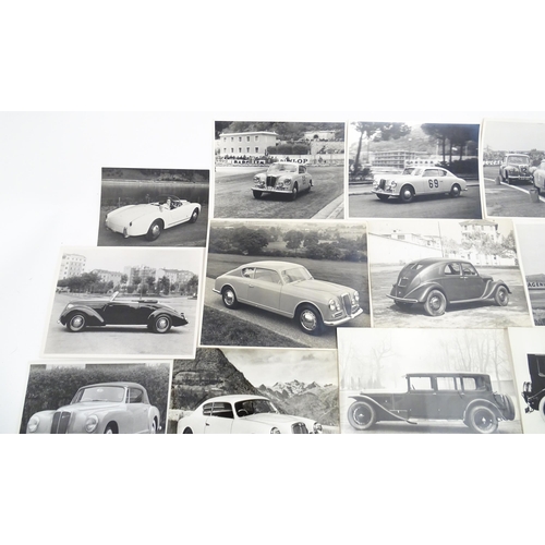 1967 - Lancia car interest : a quantity of early to mid 20thC photographs depicting the subjects of motorin... 