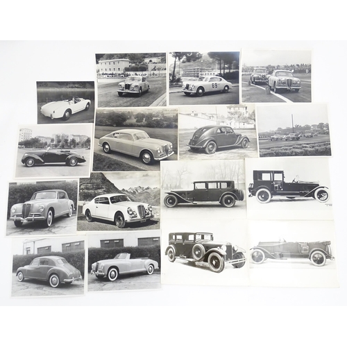 1967 - Lancia car interest : a quantity of early to mid 20thC photographs depicting the subjects of motorin... 