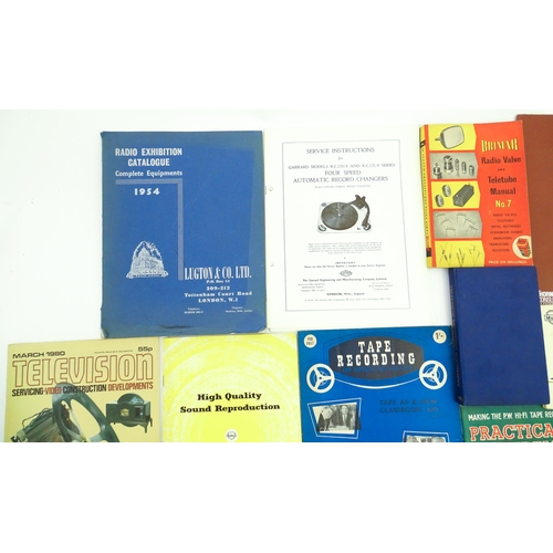 1971 - A quantity of early to mid Wireless / Radio and Television manuals, catalogues and magazines, to inc... 