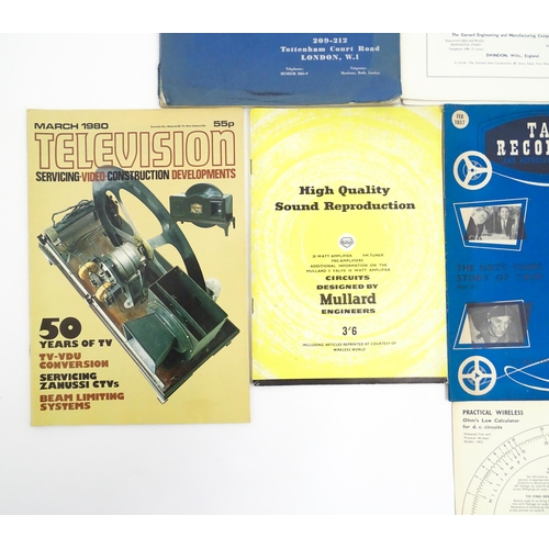 1971 - A quantity of early to mid Wireless / Radio and Television manuals, catalogues and magazines, to inc... 