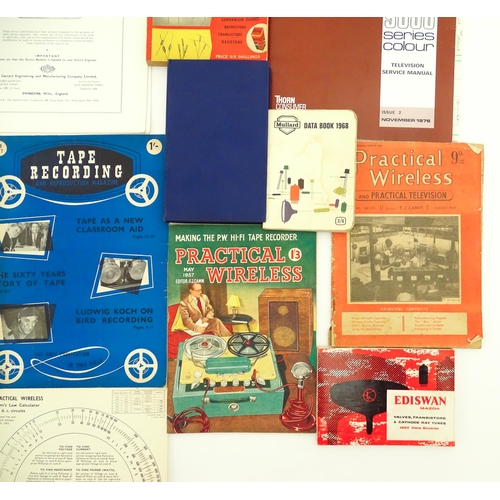 1971 - A quantity of early to mid Wireless / Radio and Television manuals, catalogues and magazines, to inc... 