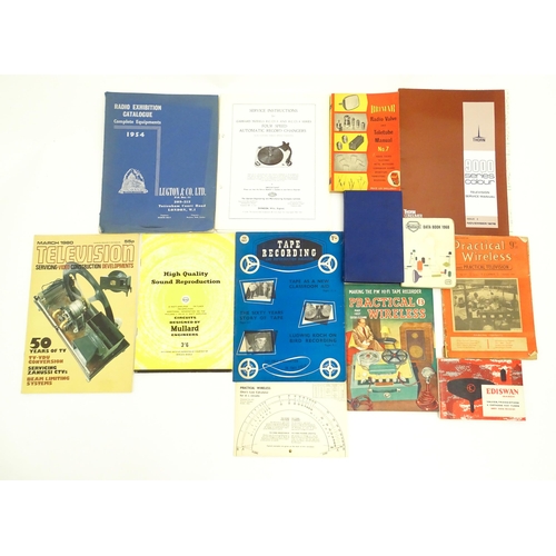 1971 - A quantity of early to mid Wireless / Radio and Television manuals, catalogues and magazines, to inc... 