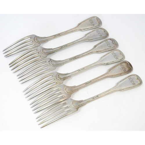 511 - A quantity of German .800 silver Fiddle & Thread pattern cutlery to include table forks, tablespoons... 