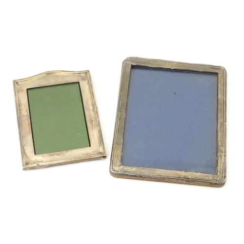 529 - Two photograph frames with silver surrounds, one hallmarked Birmingham 1919, maker Henry Matthews. S... 