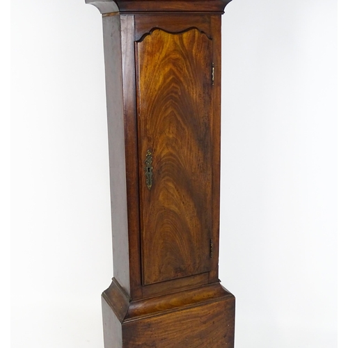 1392 - A Scottish mahogany cased 8-day longcase clock, the brass dial with silvered chapter ring  and subsi... 