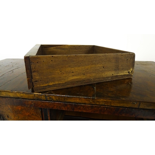 1446 - An unusual early / mid 18thC chest with solid burr drawer fronts, side panels and top. The second hi... 