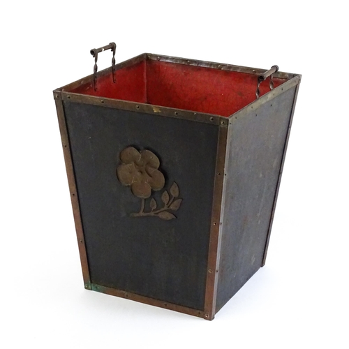 1331 - A late 19thC / early 20thC log bin with carrying handles. 23