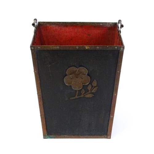 1331 - A late 19thC / early 20thC log bin with carrying handles. 23