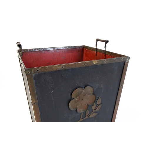 1331 - A late 19thC / early 20thC log bin with carrying handles. 23