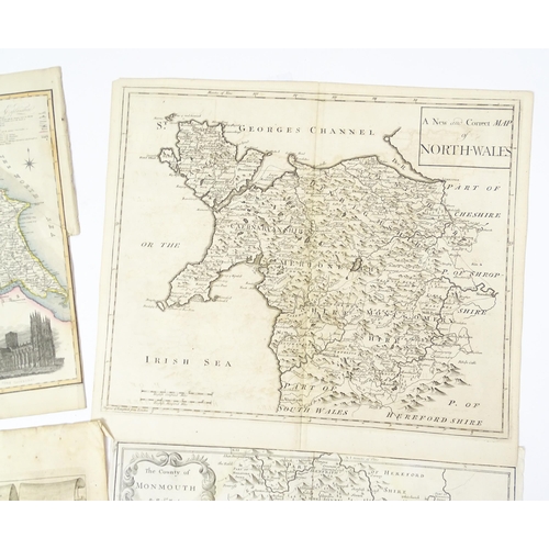 1975 - A quantity of 19thC maps, to include North Wales , Brecknockshire , Monmouthshire (Roper), Denbighsh... 