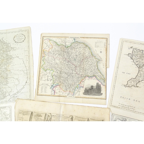 1975 - A quantity of 19thC maps, to include North Wales , Brecknockshire , Monmouthshire (Roper), Denbighsh... 