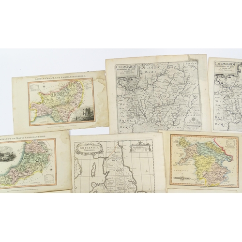 1975 - A quantity of 19thC maps, to include North Wales , Brecknockshire , Monmouthshire (Roper), Denbighsh... 