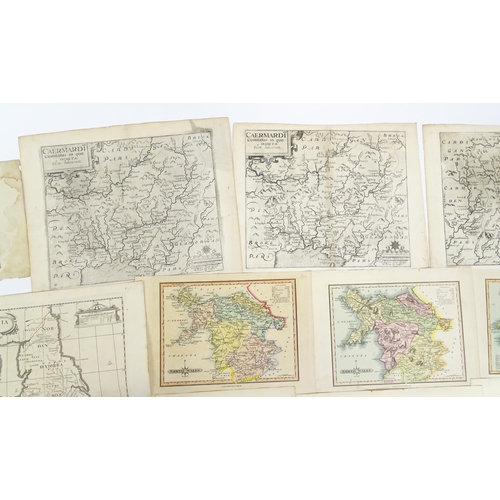 1975 - A quantity of 19thC maps, to include North Wales , Brecknockshire , Monmouthshire (Roper), Denbighsh... 