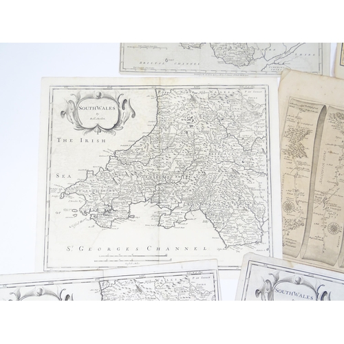 1975 - A quantity of 19thC maps, to include North Wales , Brecknockshire , Monmouthshire (Roper), Denbighsh... 