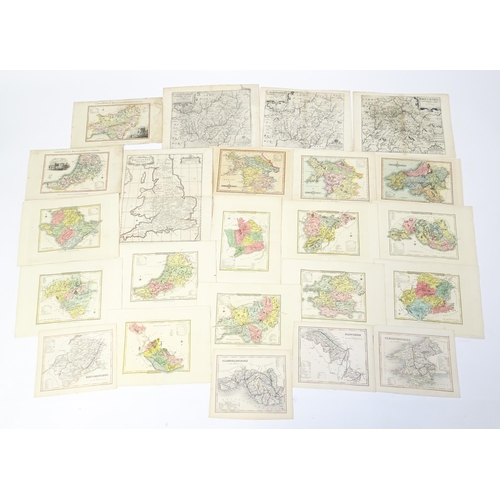 1975 - A quantity of 19thC maps, to include North Wales , Brecknockshire , Monmouthshire (Roper), Denbighsh... 