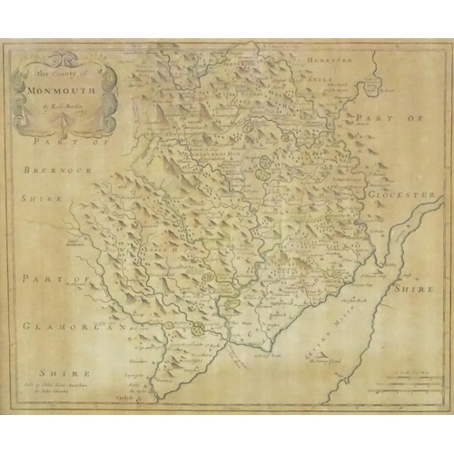 1978 - Map: An engraved map of The County of Monmouth after Robert Morden. Approx. 13 3/4