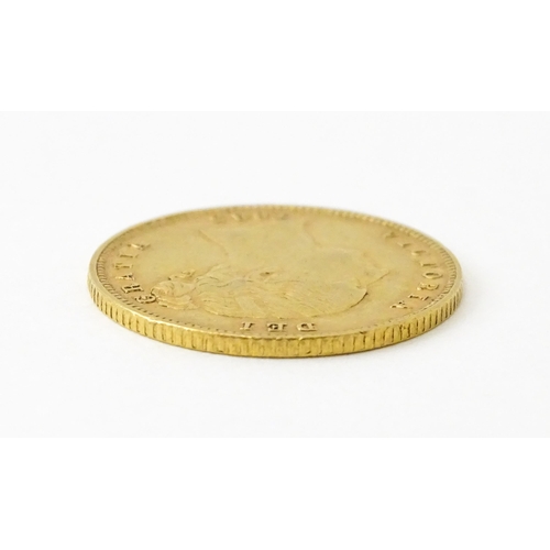 813 - Coin : A Victoria 1885 gold half sovereign